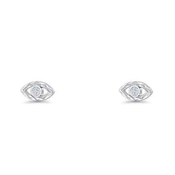 Round CZ Evil Eye Earrings